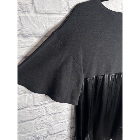 ANZEVINO AND FLORENCE Women's Black Knit Silky Pocketed Dress Small - Picture 4 of 6